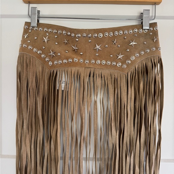 Paris Texas Tan Fringe Maxi Belt by Free People - Picture 9 of 17
